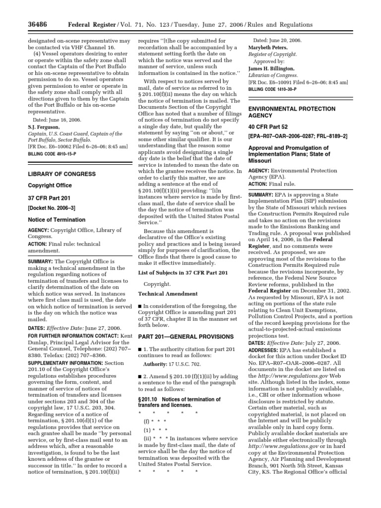 Rule Air Quality Implementation Plans Approval and Promulgation