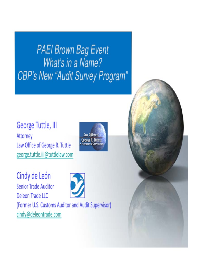 Understanding CBP Audit Surveys | PDF | U.S. Customs And Border ...