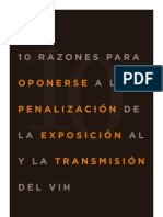 10 RAZONES PARA OPONERSE A LA PENALIZACIÓN DE LA EXPOSICIÓN Y TRANSMISIÓN DEL VIH