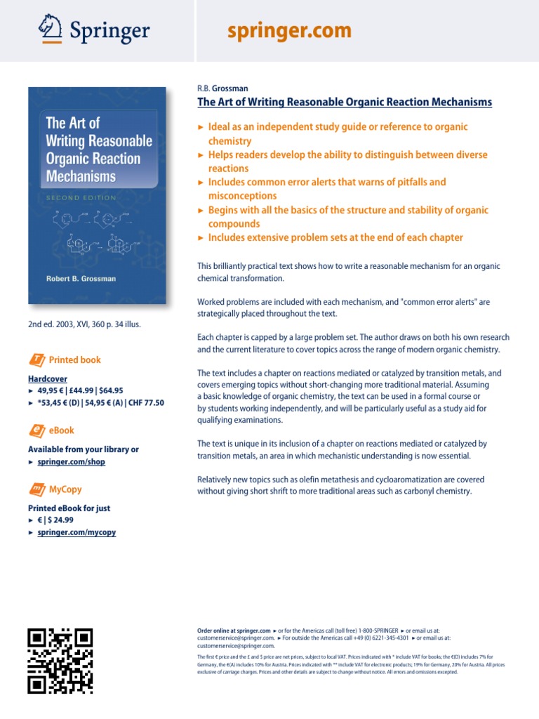 The Art of Writing Reasonable Organic Reaction Mechansims, by