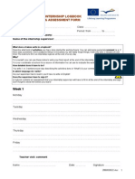 M1 2.2 F2 Internship Logbook & Assessment Form (Example Belgium)