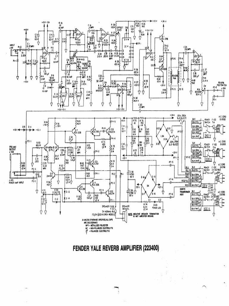 Fender Yale Reverb Schematic