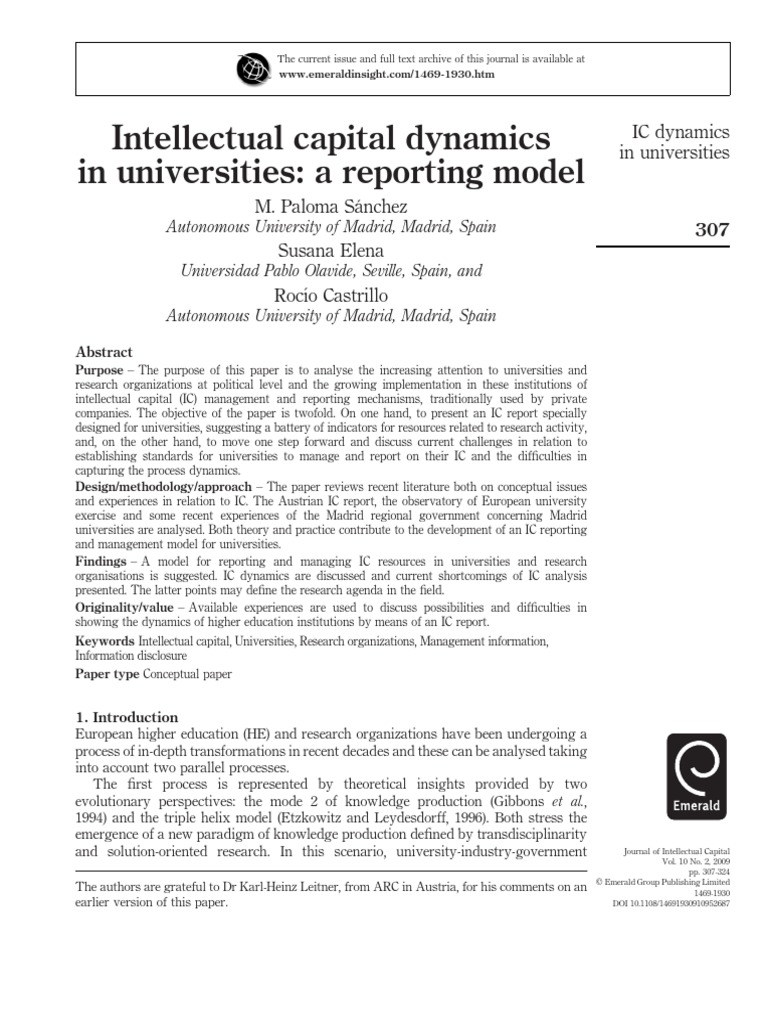 5 - Intellectual Capital Dynamic in Universities | PDF | University ...