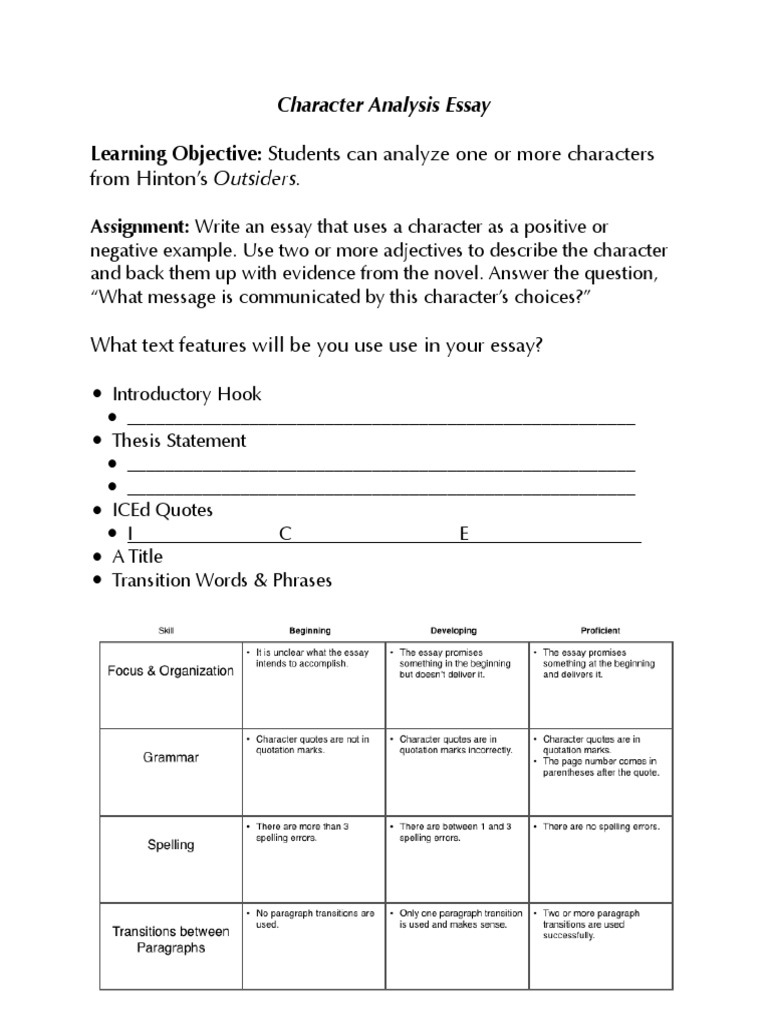 The outsiders character traits image