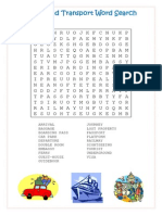 Travel and Transport Word Search PDF