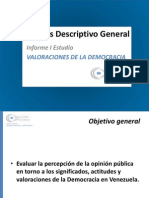 1er Estudio: Valoraciones de La Democracia en Venezuela