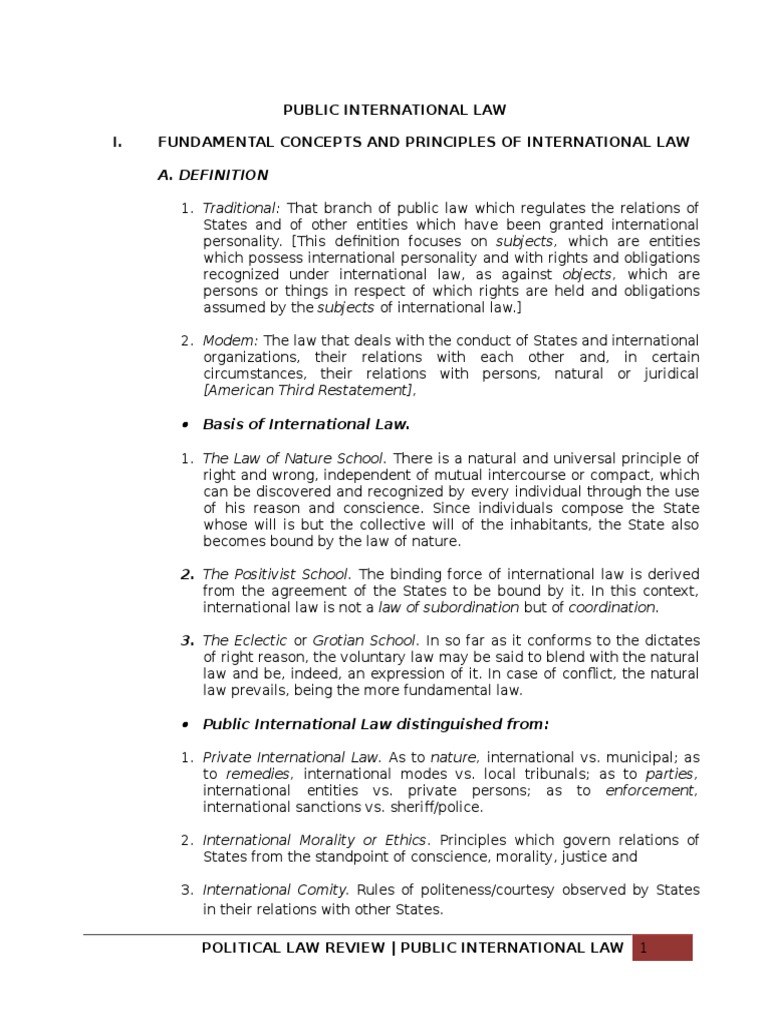 Fundamentals of Public International Law | PDF | Public International ...