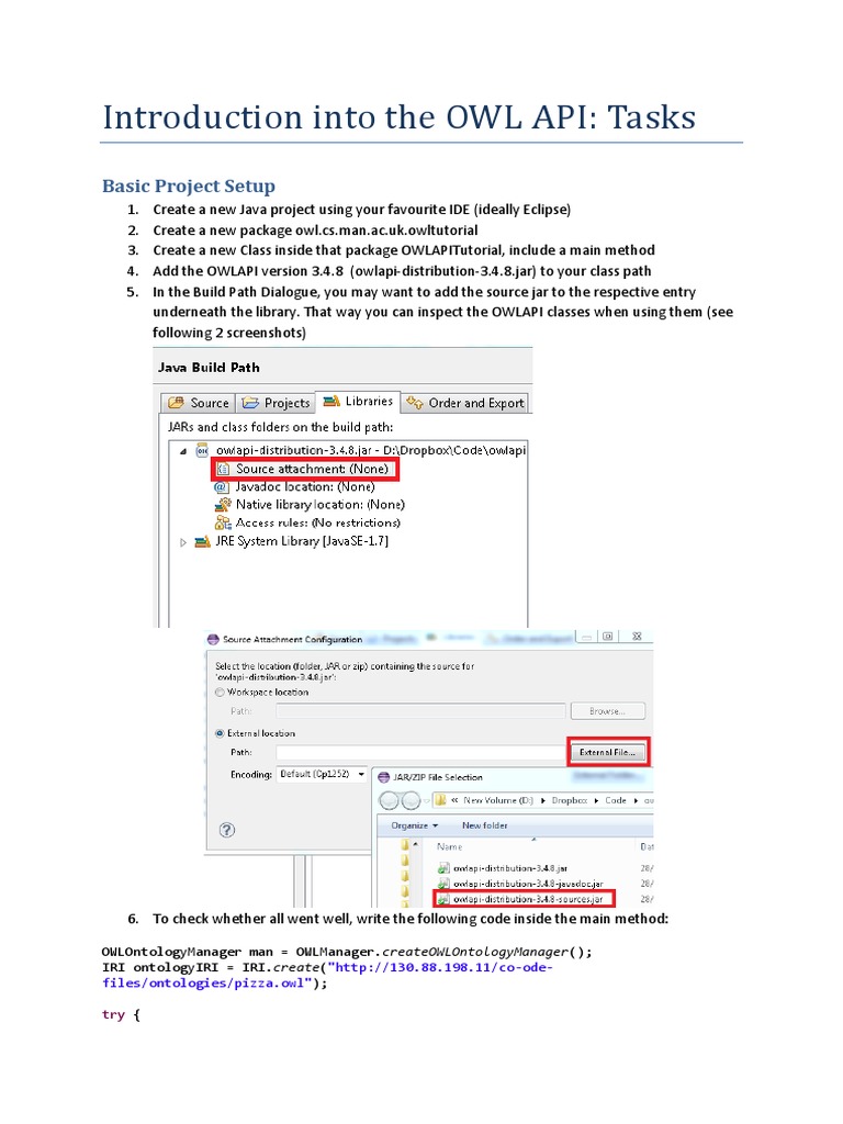 OWL API Java Tutorial: Basic Setup | PDF | Computer Programming ...
