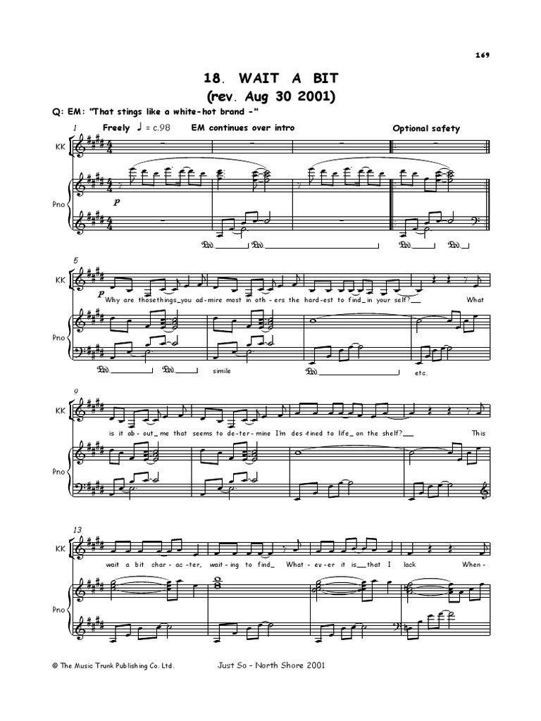 Wait A Bit Pdf Musical Notation Musical Forms