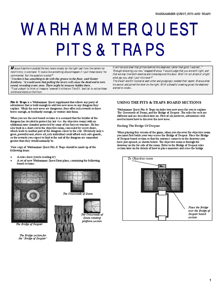 Warhammer Quest [cards & floorplans & rules] Pits and Traps.pdf