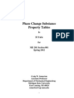 Phase Change Substance Property Tables: in SI Units For ME 201 Section 001 Spring 2012