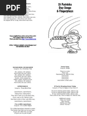 St Patricks Day Songs & Finger Plays