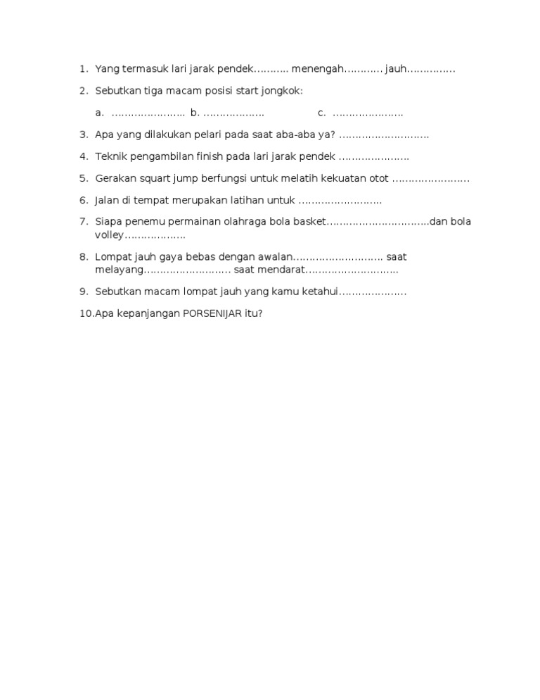 Sebutkan Macam Macam Gaya Lompat Jauh - Coba Sebutkan