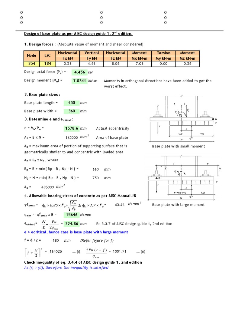 Fixed Base Plate-ACI Code | PDF | Column | Screw