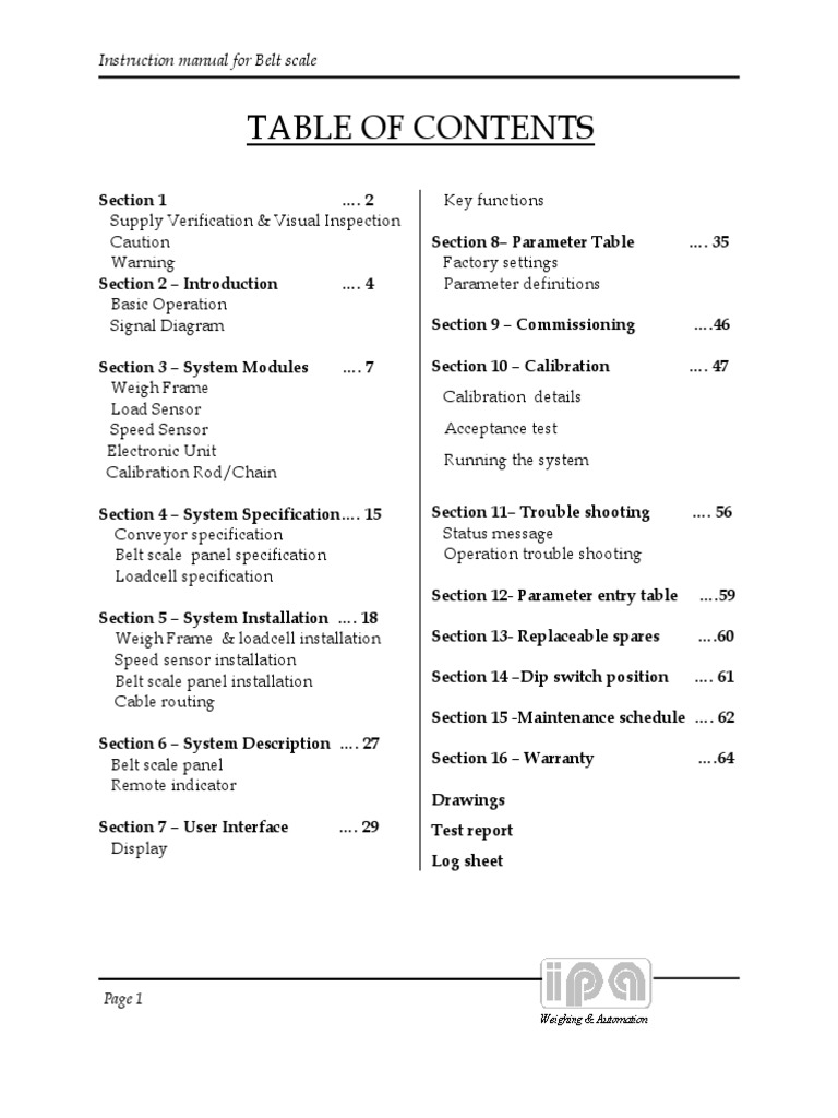 Belt Scale Operation and Calibration Manual | PDF | Electric Generator ...