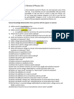 ESE215 HW0 Review of Phys151