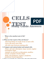 Study Guide Cells Test Answers