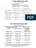 Act Sat Test Dates 2015-2016