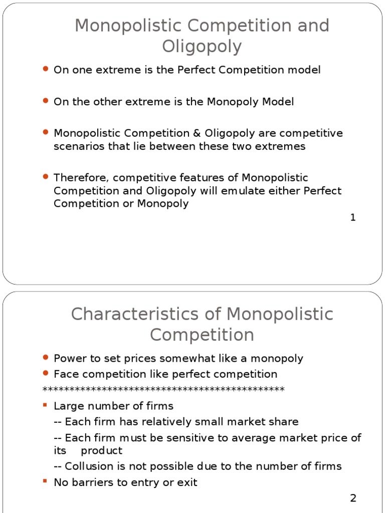 Monopolistic Competition and Oligopoly | PDF | Price Discrimination ...