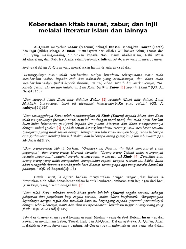 Kitab Zabur Disebut Juga Dengan Kitab Coba Sebutkan