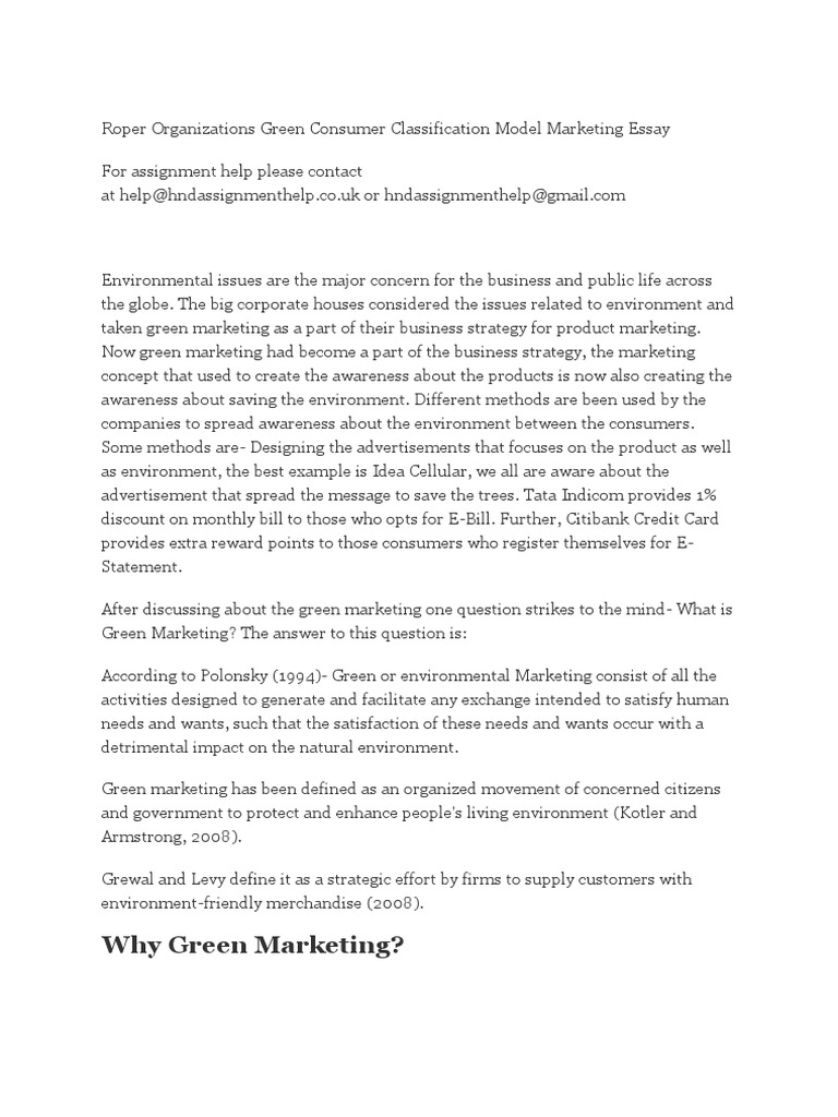 green marketing essay