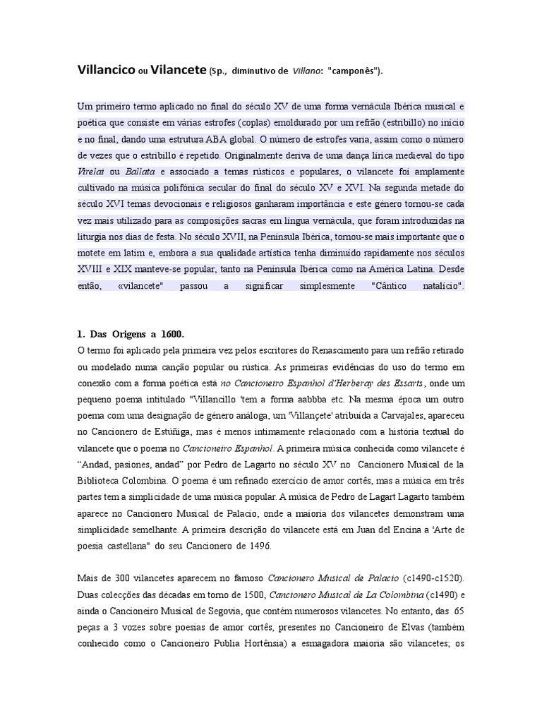 Estrutura e Evolução do Vilancete | PDF | América Latina | Latim