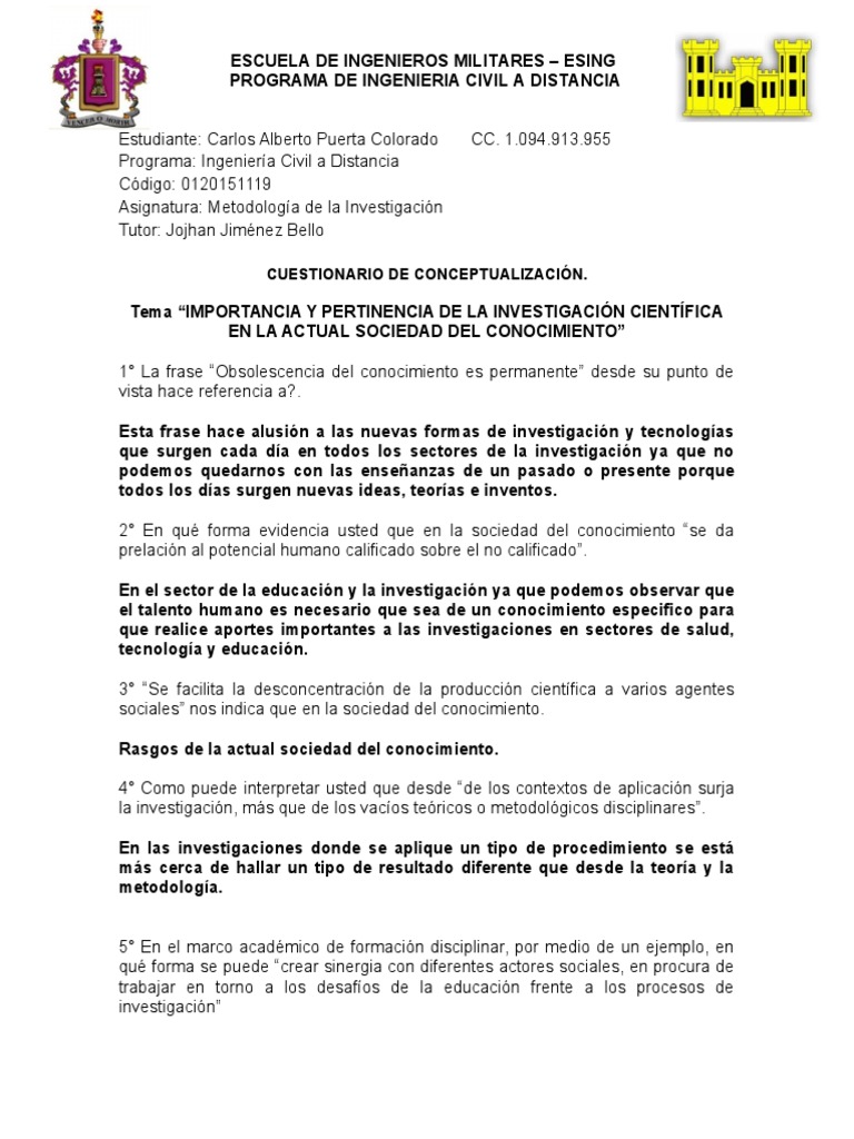 Importancia Y Pertinencia De La Investigacion Cientifica
