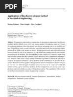 Applications of The Discrete Element Method in Mechanical Engineering