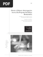 Direito á Palvra e a Justiça Restaurativa