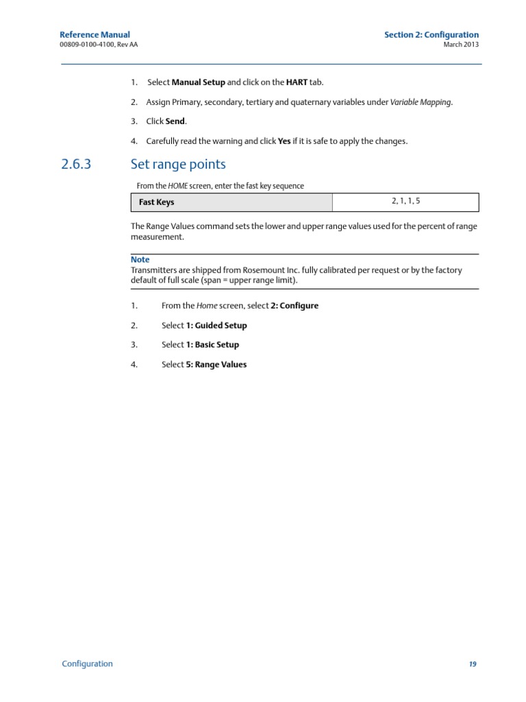 2.6.3 Set Range Points: Reference Manual Section 2: Configuration | PDF