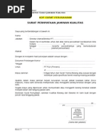 Surat Garansi Hasil Pekerjaan