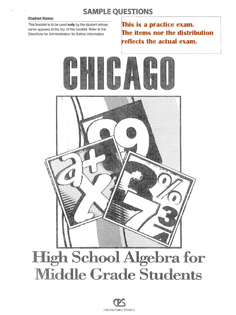 Algebra Exit Sample Test PDF Rectangle Average