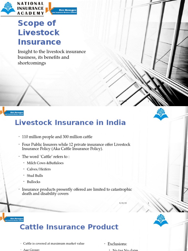 Overview of Livestock Insurance in India | PDF | Insurance | Cattle