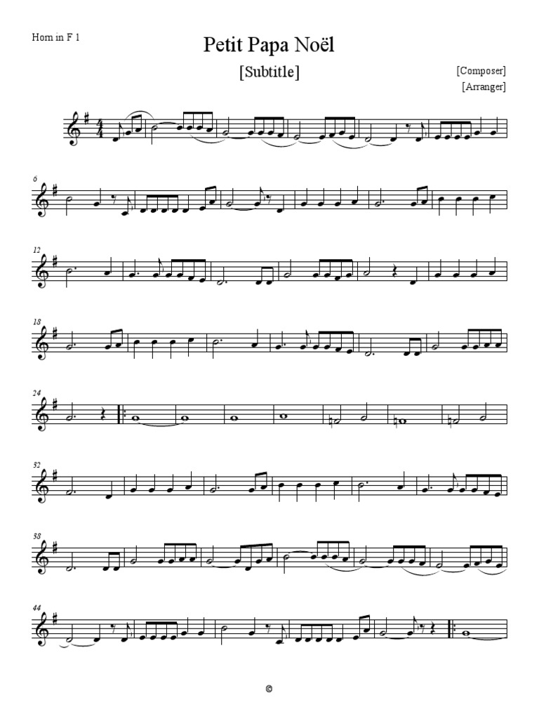 Partition Piano Petit Papa Noel Avec Note Ecrite