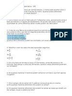 Lista de Exercícios de Matemática