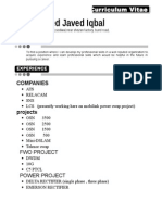 Muhammed Javed Iqbal: Curriculum Vitae