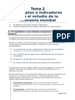 Tema 2. Conceptos e Indicadores para El Estudio de La Economía Mundial