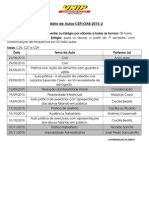 Calendário CEP 2015-2