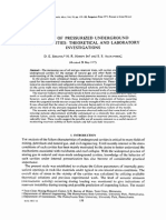 A Study of Pressurized Underground Storage Cavities: Theoretical A N D Laboratory Investigations