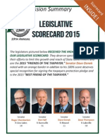 2015 Taxpayers League of Minnesota Scorecard