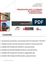 El Niño, transportes y telecomunicaciones en Perú