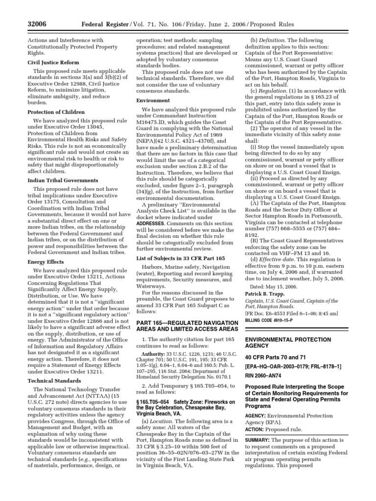 Proposed Rule: Air Pollution Control: Federal and State Operating ...