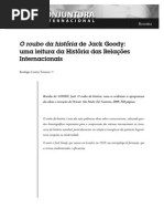 Sobre o Roubo Da História de Jack Goody