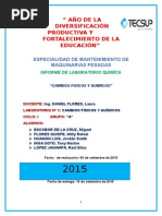 Informe de Cambios Fisicos y Quimicos