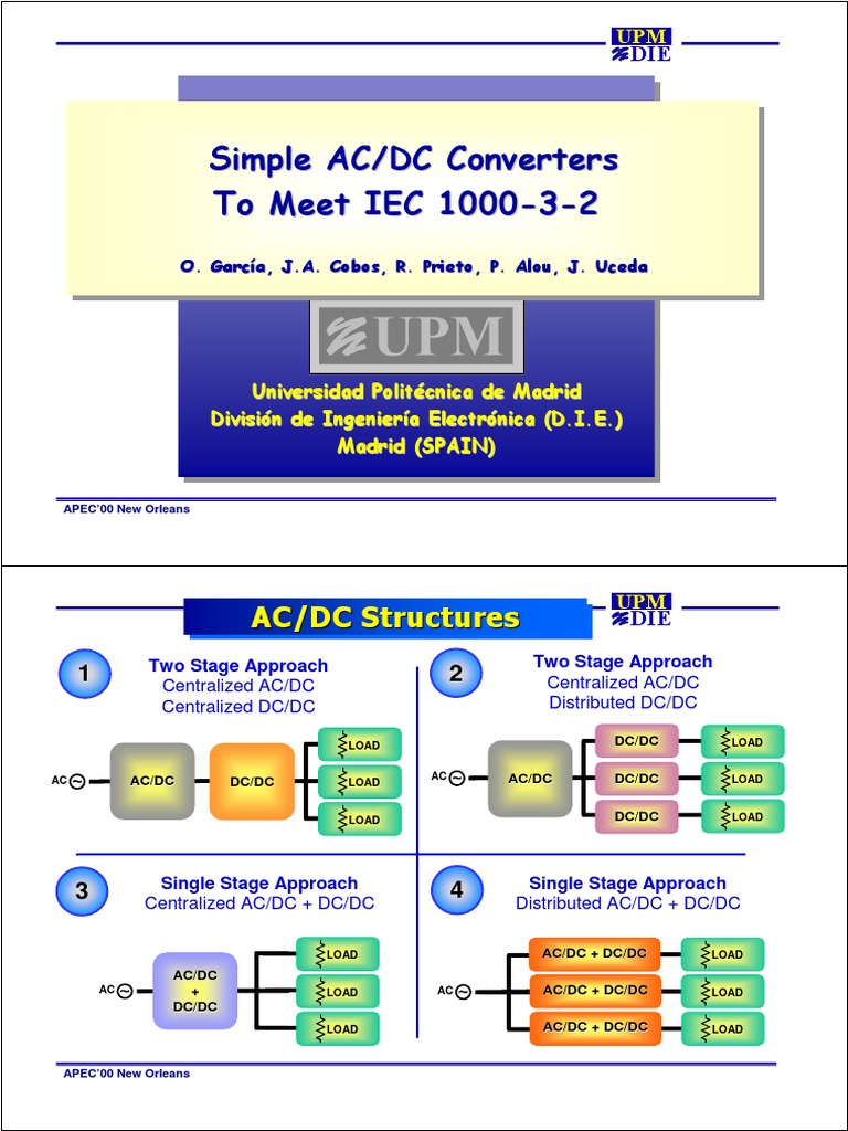 Simple AC/DC Converters To Meet IEC 1000 3 2 Electrical