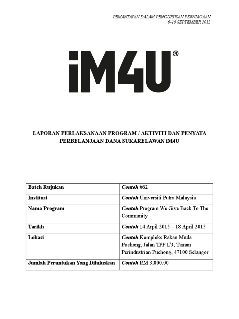 Kertas kerja program sekolah
