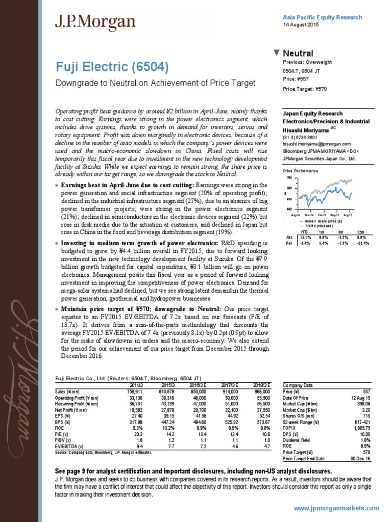 equity research report by jp morgan