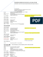 Calendario de Actividades Academicas Ciclos 2010-I, 2010-II