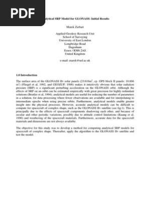 Analytical SRP Model for GLONASS Initial Results