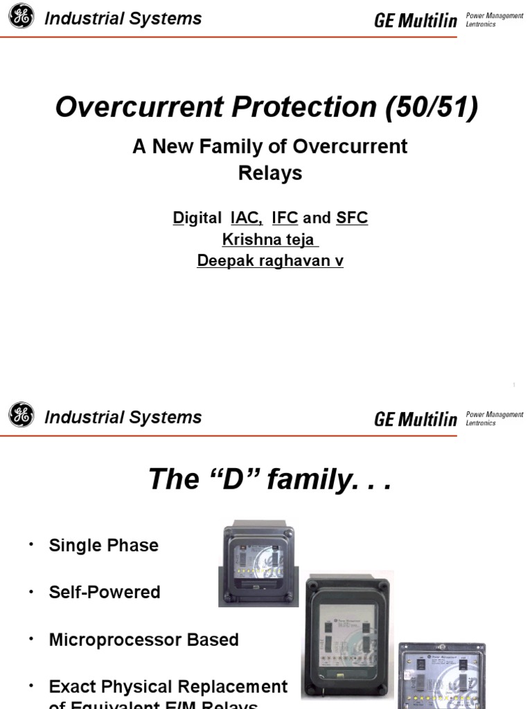 Self-Powered 50/51 Overcurrent Relays | PDF
